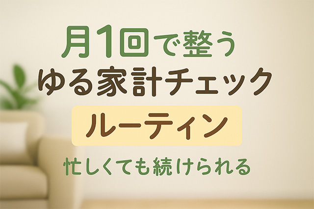 月1回で整う“ゆる家計チェック”ルーティン｜忙しくても続けられるお金の整え方