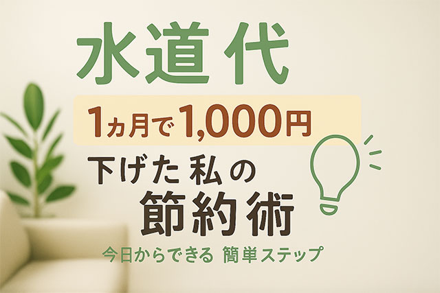 水道代を減らす簡単テク5選｜一人暮らしでもすぐできる節水法