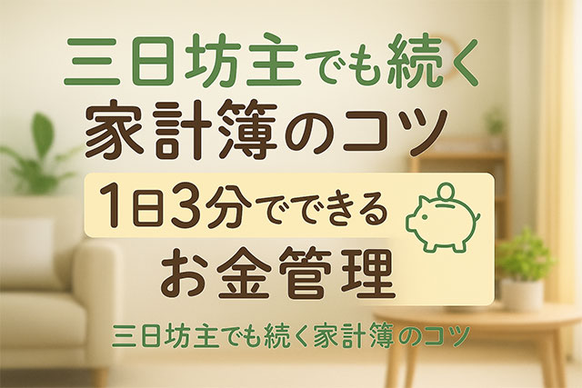 三日坊主でも続く家計簿のコツ｜1日3分でできるお金管理